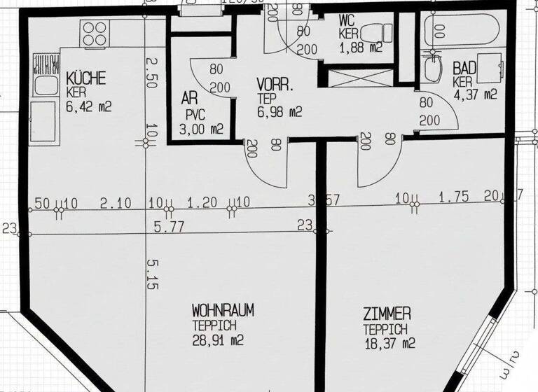 Wohnung zur Miete 769 € 2 Zimmer 66,8 m² 8. Geschoss Wien 1100