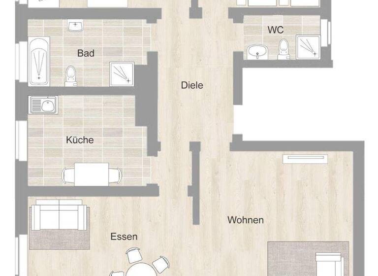 Wohnung zur Miete 1.415 € 4 Zimmer 124 m² 2. Geschoss frei ab 01.06.2026 Goetheplatz 1 Eppinghofen Mülheim 45468