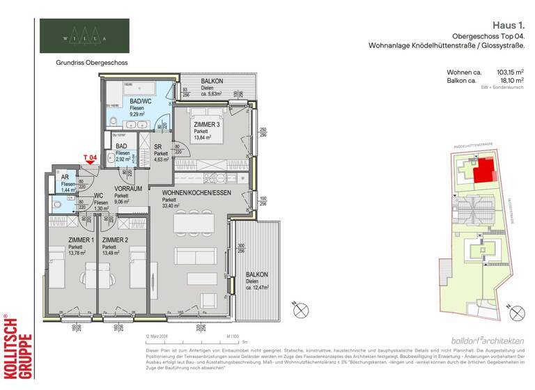 Wohnung zum Kauf 949.000 € 4 Zimmer 103,2 m² Wien 1140