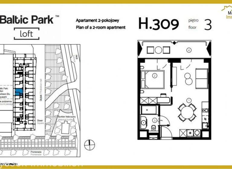 Wohnung zum Kauf 479.000 € 2 Zimmer 37,2 m² 3. Geschoss frei ab sofort Swinoujscie [Swinemünde] 72-600