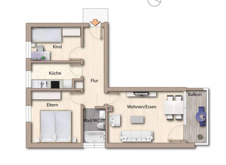 Wohnung zum Kauf provisionsfrei 442.400 € 3 Zimmer 58 m² 2. Geschoss frei ab sofort Avenariusstraße 14 Pasing-Obermenzing München 81243