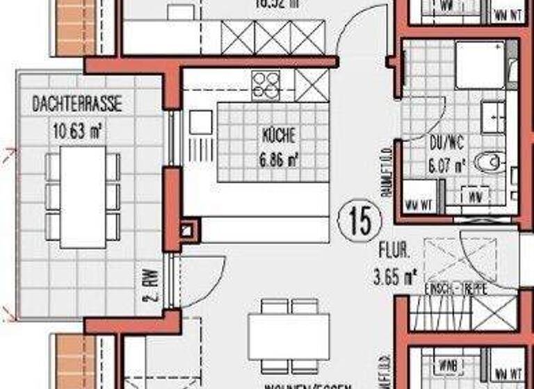 Wohnung zur Miete - Erstbezug 1.060 € 2 Zimmer 63 m² 1. Geschoss frei ab 01.06.2026 Waldrems Backnang 71522
