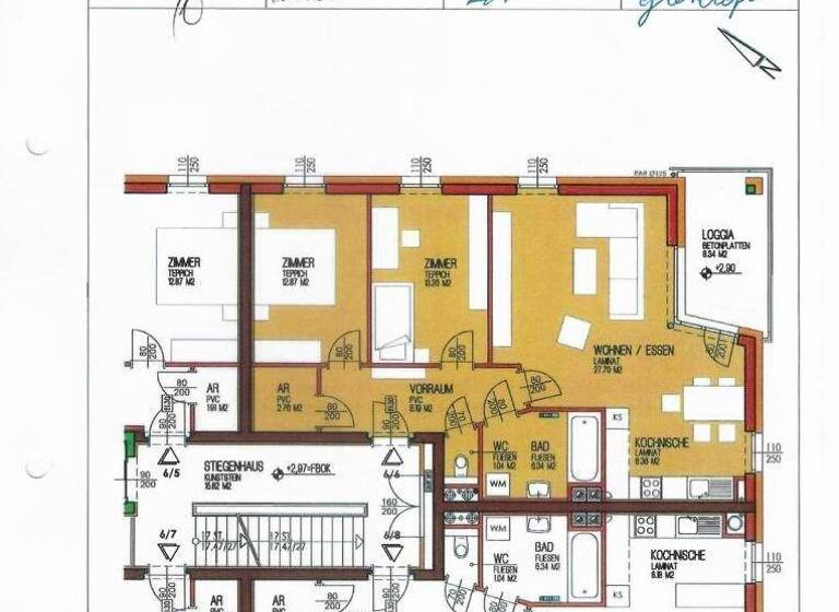 Wohnung zur Miete 915 € 3 Zimmer 80,5 m² 1. Geschoss Lanzenkirchen 2821