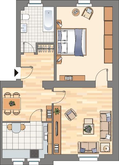 Wohnung zur Miete 509 € 2,5 Zimmer 65,7 m² EG frei ab 21.03.2025 Neptunstraße 19 Bövinghausen Dortmund 44388