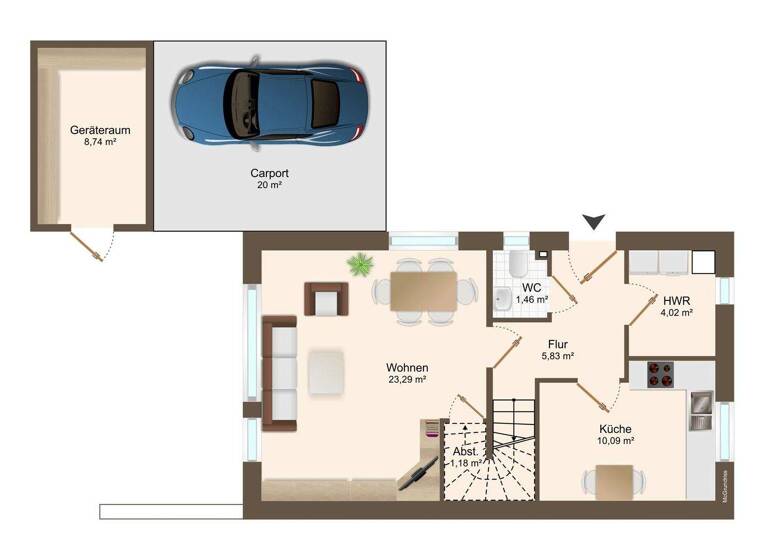 Doppelhaushälfte zur Miete 990 € 4 Zimmer 98 m² 270 m² Grundstück frei ab sofort Wildeshausen 27793
