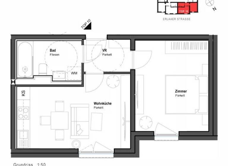 Wohnung zum Kauf - Erstbezug 230.397 € 2 Zimmer 38 m² 2. Geschoss Wien 1230