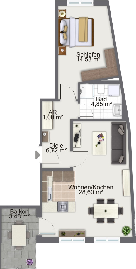 Wohnung zum Kauf provisionsfrei 299.700 € 2 Zimmer 58,2 m²<br/>Wohnfläche 1.<br/>Geschoss Altenberg Oberasbach 90522