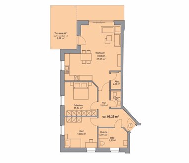 Wohnung zum Kauf 430.000 € 3 Zimmer 96,3 m² EG Westerkappeln Westerkappeln 49492