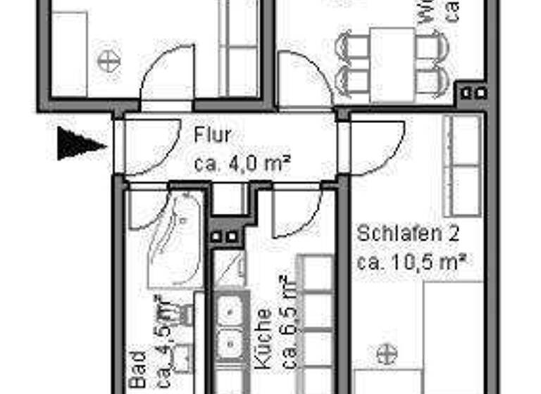 Wohnung zur Miete 330 € 3 Zimmer 58,6 m² 3. Geschoss frei ab sofort Lessingstraße 15 Thale 06502