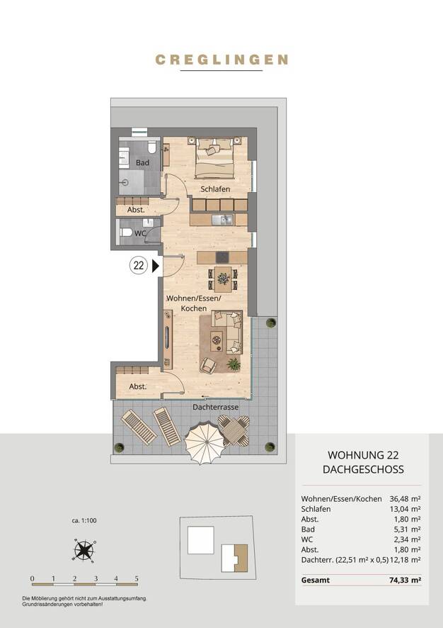 Penthouse zum Kauf - Neubau provisionsfrei 338.900 € 2 Zimmer 74,3 m² 3. Geschoss Rothenburger Str. 25 Creglingen Creglingen 97993