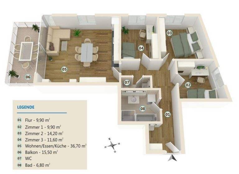 Terrassenwohnung zur Miete 1.595 € 4 Zimmer 95,3 m² 1. Geschoss frei ab 01.07.2026 Förstergasse 4 Dornbirn 6850