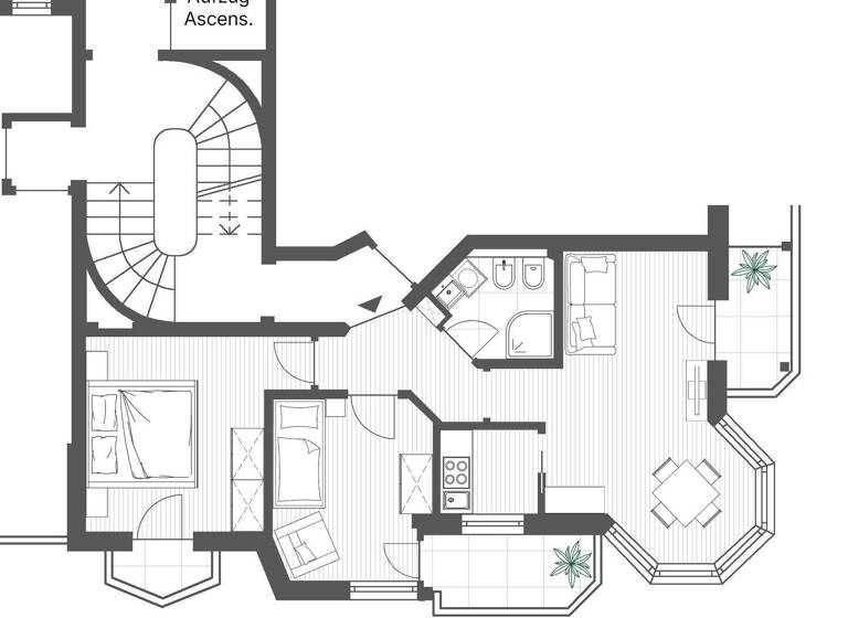 Wohnung zum Kauf 510.000 € 3 Zimmer 51,7 m² 2. Geschoss Niederrasnerstrasse 46 A Rasen-Antholz 39030