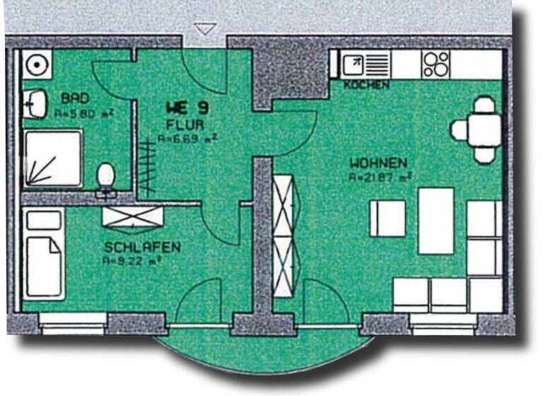 Wohnung zum Kauf 50.000 € 1,5 Zimmer 43,6 m² 1. Geschoss Robert-Müller-Straße 2/2 a Bahnhofsvorstadt Zwickau 08056
