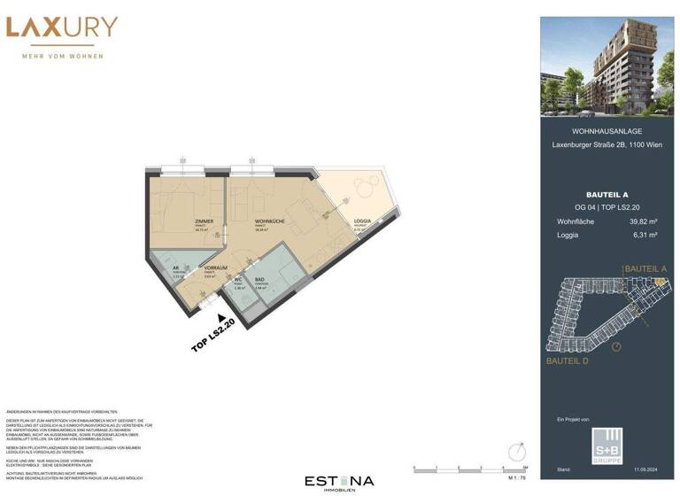 Wohnung zum Kauf - Erstbezug 340.000 € 2 Zimmer 39,8 m² 4. Geschoss Südtiroler Platz Wien 1040