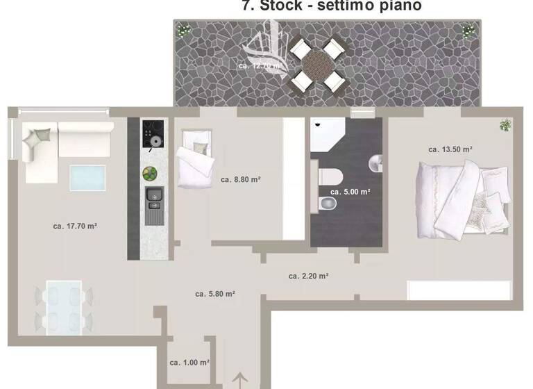 Studio zum Kauf 400.000 € 3 Zimmer 74 m² 7. Geschoss Bozen 39100