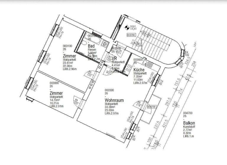 Wohnung zur Miete 518 € 3 Zimmer 1. Geschoss Grazer Straße Mürzzuschlag 8680