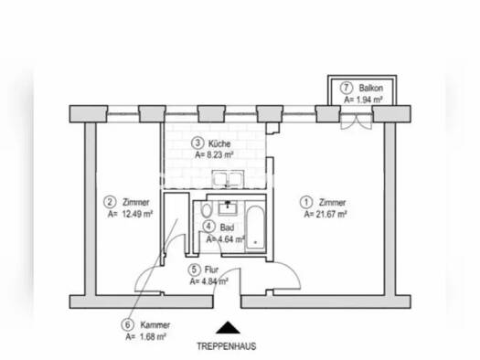 Wohnung zur Miete Tauschwohnung 738 € 2 Zimmer 55 m² 1. Geschoss Wedding Mitte 13347
