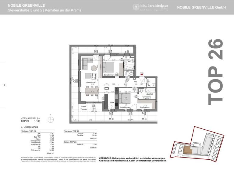 Wohnung zum Kauf - Erstbezug 599.000 € 3 Zimmer 95 m² Kematen an der Krems 4531
