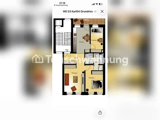 Wohnung zur Miete Tauschwohnung 690 € 3 Zimmer 79 m² 1. Geschoss Südvorstadt Leipzig 04275