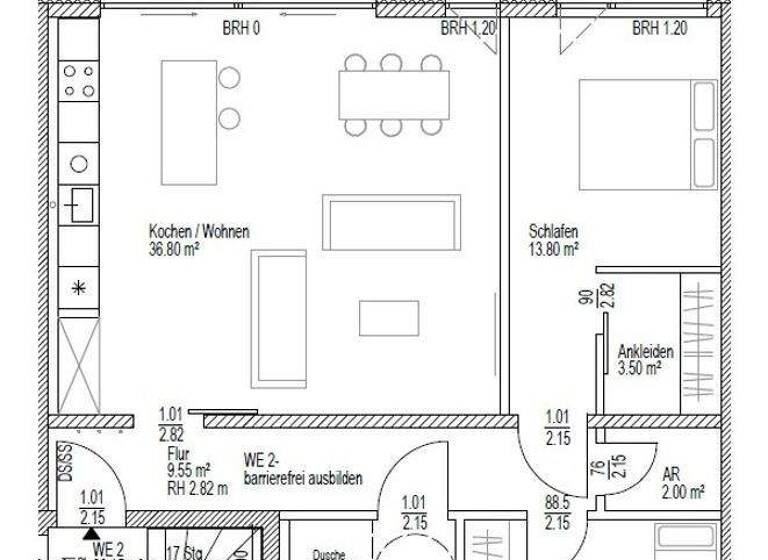 Wohnung zur Miete 1.172 € 3 Zimmer 90,2 m² EG Apoldaer Straße 17 Diemitz Halle 06116