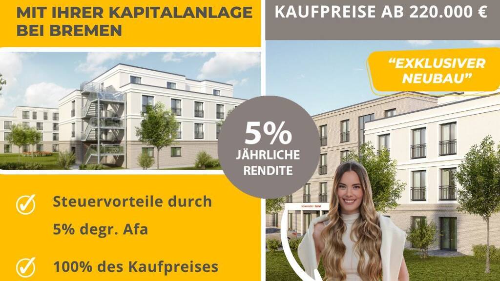 Wohnung zum Kauf provisionsfrei 220.000 € 2 Zimmer 47 m² Altstadt Bremen / Obervieland 28279