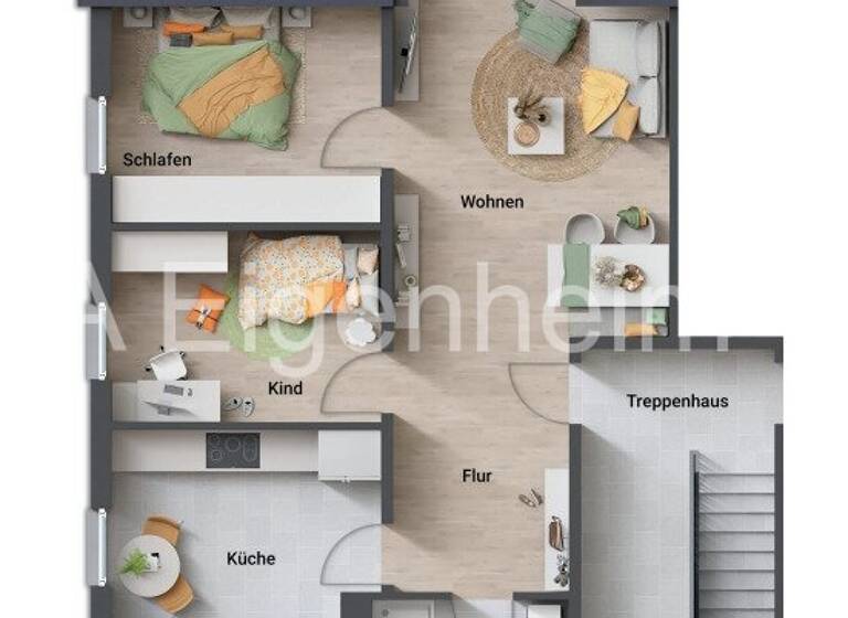 Wohnung zum Kauf 310.657 € 3 Zimmer 80,7 m²<br/>Wohnfläche Dachgeschoss, 2.<br/>Geschoss Unter dem  Pflinzhöck 36 Stockhausen Eisenach 99817