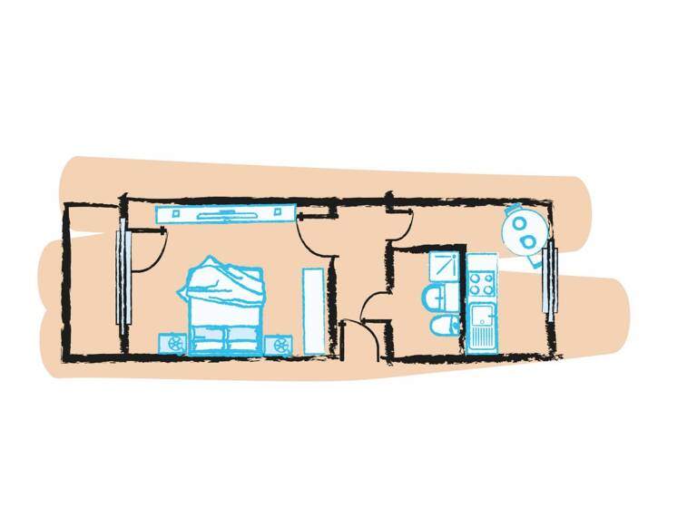 Wohnung zur Miete 185 € 1 Zimmer 34,3 m²<br/>Wohnfläche EG<br/>Geschoss 01.10.2025<br/>Verfügbarkeit Rosa-Luxemburg-Allee 36 Hohenstücken Brandenburg 14772
