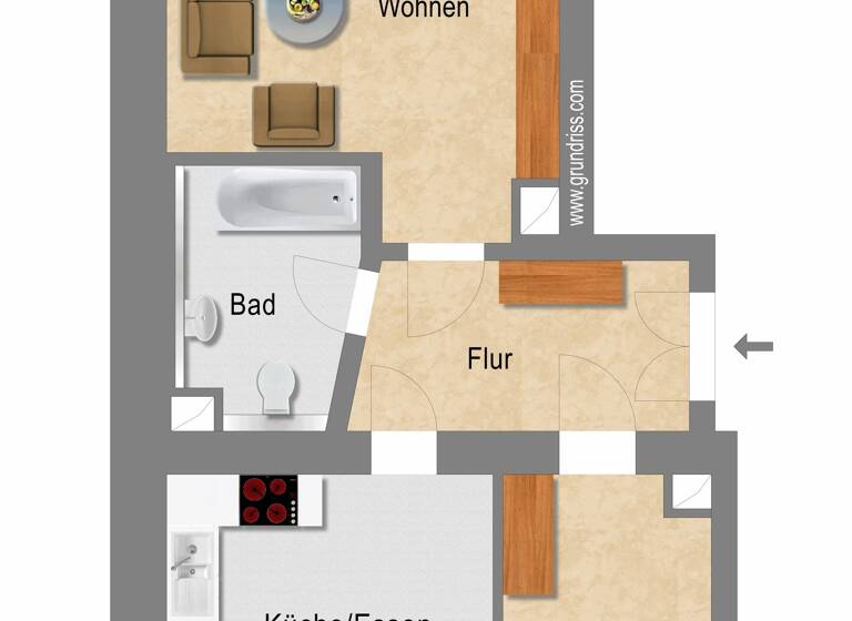 Wohnung zur Miete 849 € 2 Zimmer 62 m²<br/>Wohnfläche EG<br/>Geschoss Kippenbergstraße 19 Reudnitz-Thonberg Leipzig 04317