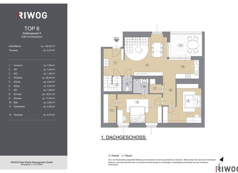 Wohnung zum Kauf 749.000 € 4 Zimmer 130,6 m² 1. Geschoss Perchtoldsdorf 2380