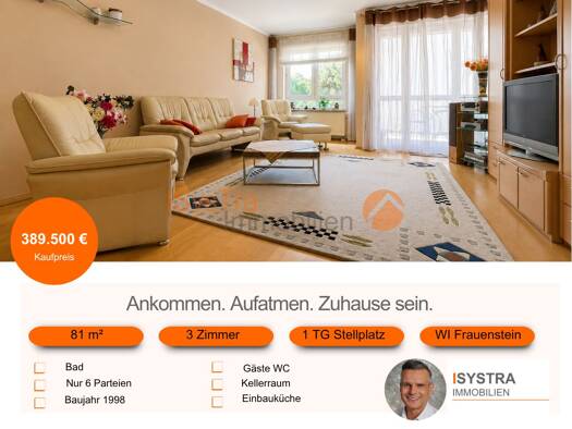 Wohnung zum Kauf 389.500 € 3 Zimmer 81 m² 1. Geschoss frei ab 01.09.2026 Frauenstein Frauenstein 65201