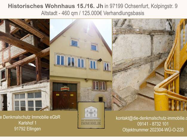 Haus zum Kauf 125.000 € 460 m² 209 m² Grundstück Kolpingstr. 9 Ochsenfurt Ochsenfurt 97199
