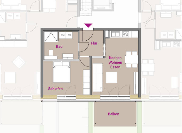 Wohnung zum Kauf 274.900 € 2 Zimmer 53,2 m²<br/>Wohnfläche 1.<br/>Geschoss Roth Roth 91154