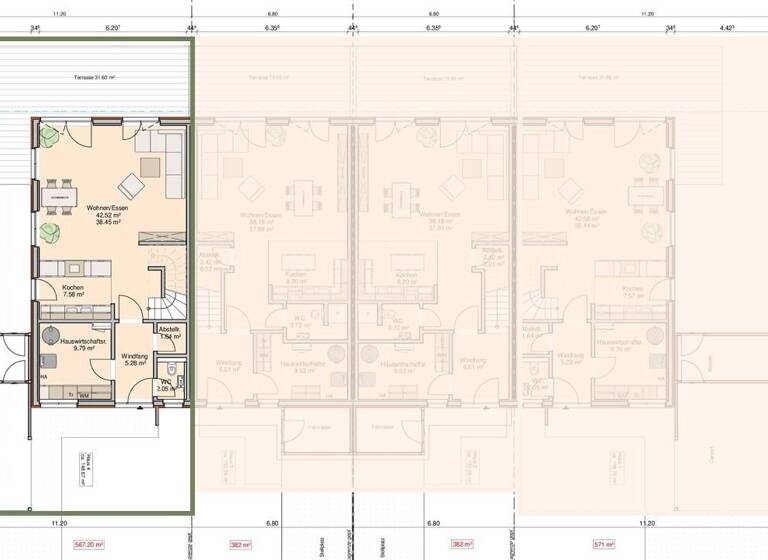 Reihenendhaus zum Kauf als Kapitalanlage geeignet 548.750 € 4 Zimmer 126 m² 566 m² Grundstück Gerdoms Kamp Lübbecke 32312