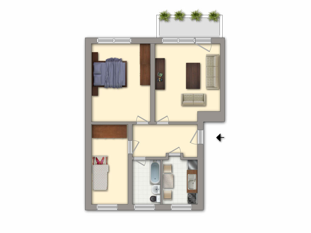 Wohnung zur Miete 290 € 3 Zimmer 61 m²<br/>Wohnfläche 4.<br/>Geschoss Carl-von-Ossietzky-Straße 112 Gablenz 244 Chemnitz 09127