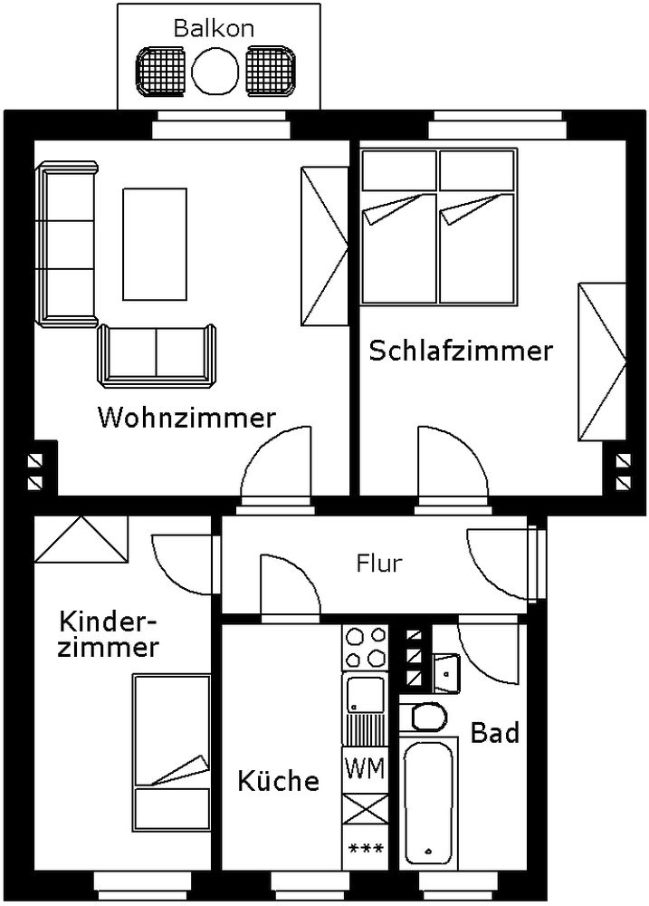 Wohnung zur Miete 313 € 3 Zimmer 59,7 m²<br/>Wohnfläche 1.<br/>Geschoss ab sofort<br/>Verfügbarkeit Leißnerstraße 14 Bahnhofsvorstadt Plauen 08525