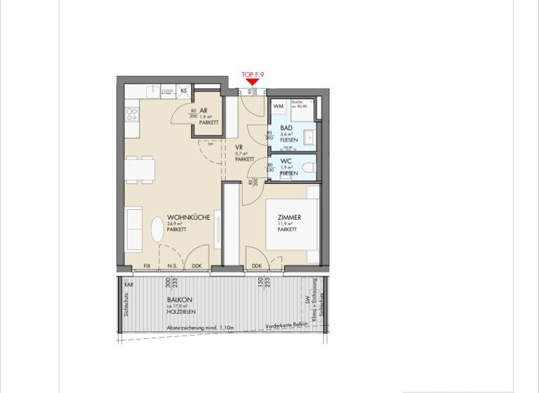 Wohnung zum Kauf - Erstbezug 268.000 € 2 Zimmer 49,9 m² 1. Geschoss Kohldorfer Straße 96 St. Martin Klagenfurt am Wörthersee 9020