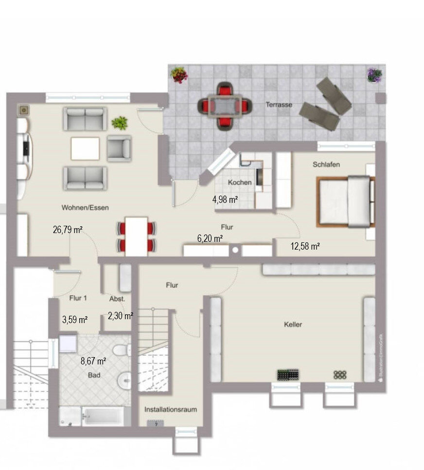 Wohnung zur Miete 550 € 2 Zimmer 63 m²<br/>Wohnfläche ab sofort<br/>Verfügbarkeit Fessenbach Offenburg / Fessenbach 77654