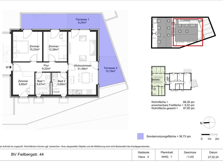 Wohnung zum Kauf provisionsfrei 549.900 € 3,5 Zimmer 97,9 m²<br/>Wohnfläche EG/2<br/>Geschoss Feilbergstraße 44 Kempten Kempten (Allgäu) 87439