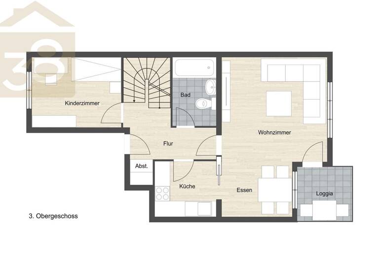 Maisonette zum Kauf 399.000 € 4 Zimmer 113 m² 3. Geschoss Braunschweig 38102