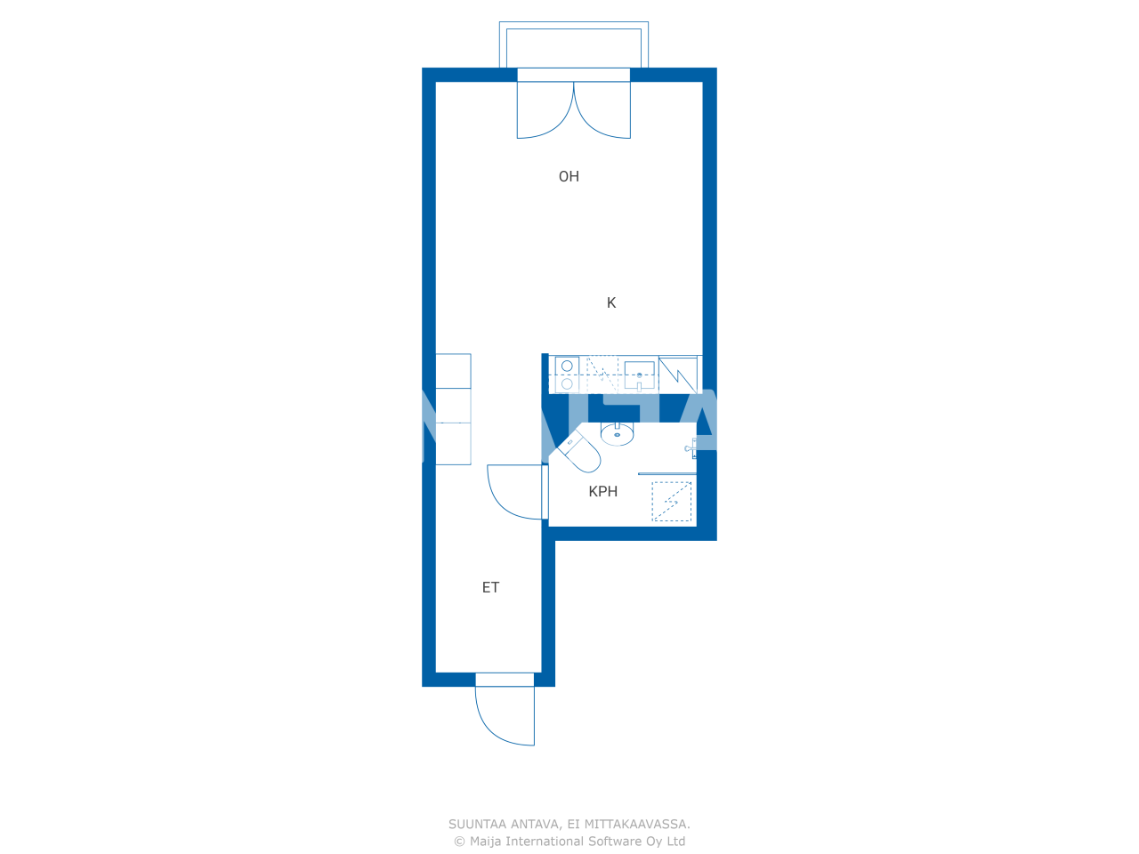 Studio zum Kauf 113.000 € 1 Zimmer 23,5 m²<br/>Wohnfläche 6.<br/>Geschoss Kasarmintie 12 Oulu 90130