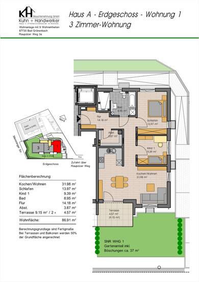 Wohnung zum Kauf 430.000 € 3 Zimmer 86,9 m² frei ab 01.12.2026 Bad Grönenbach Bad Grönenbach 87730