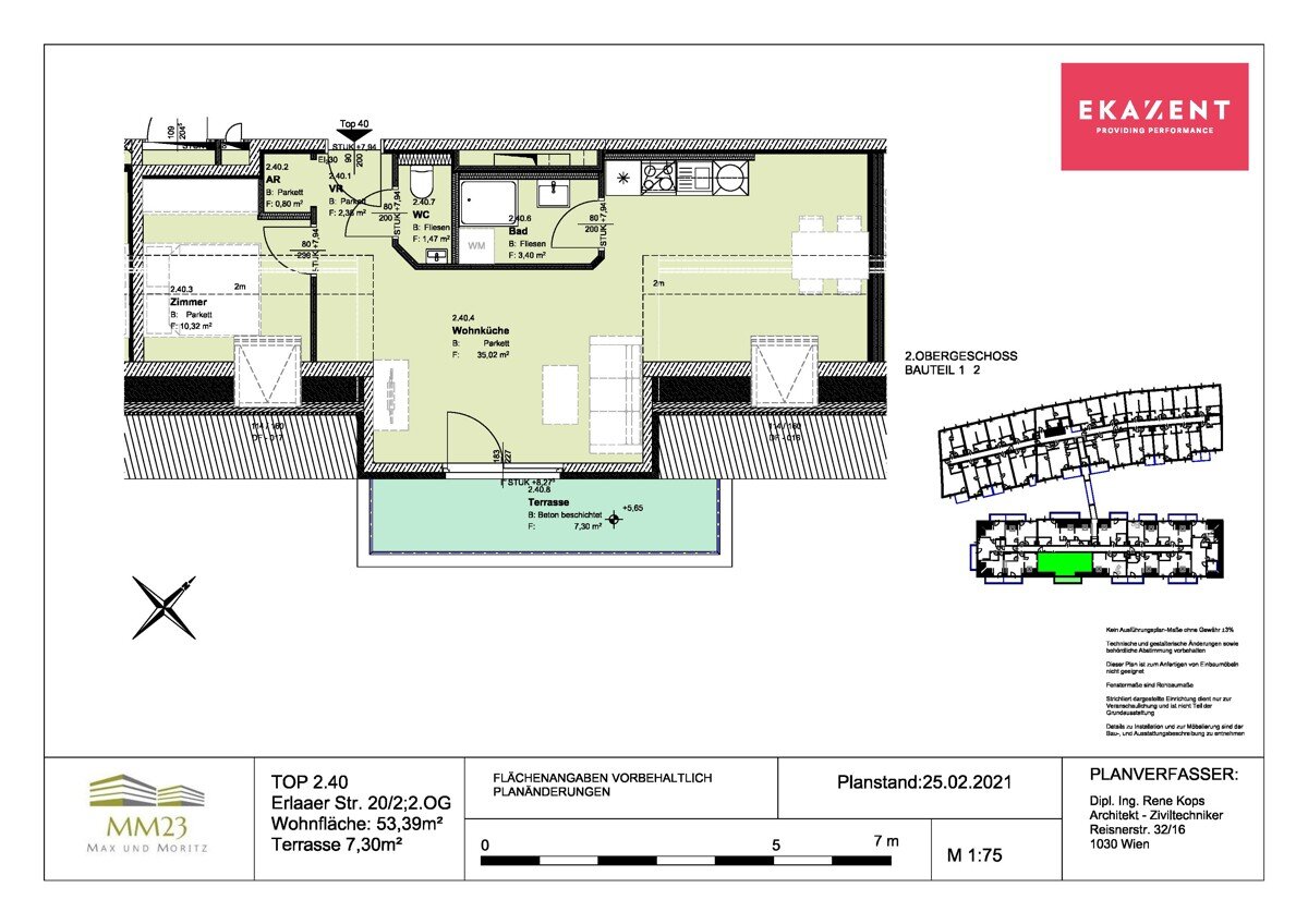 Wohnung zur Miete 681 € 2 Zimmer 56 m²<br/>Wohnfläche 2.<br/>Geschoss Wien 1230