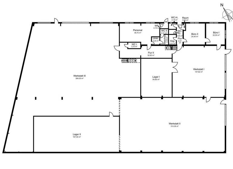 Lagerhalle zum Kauf 599 € 1.491,8 m² Lagerfläche Tweelbäke Oldenburg 26135