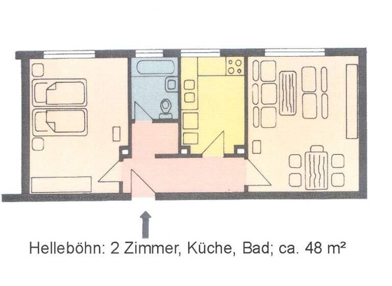 Wohnung zur Miete 375 € 2 Zimmer 48,9 m²<br/>Wohnfläche 2.<br/>Geschoss Leuschnerstraße 106 Süsterfeld/Helleböhn Kassel 34134