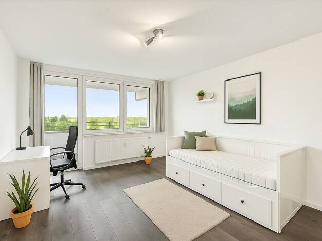 Studio zur Miete 595 € 1 Zimmer 80 m² 3. Geschoss frei ab 15.04.2026 Haunstetter Str 95 Hochfeld Augsburg 86161