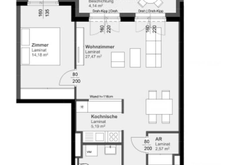Wohnung zur Miete 475 € 2 Zimmer 64 m² Gries Graz 8020