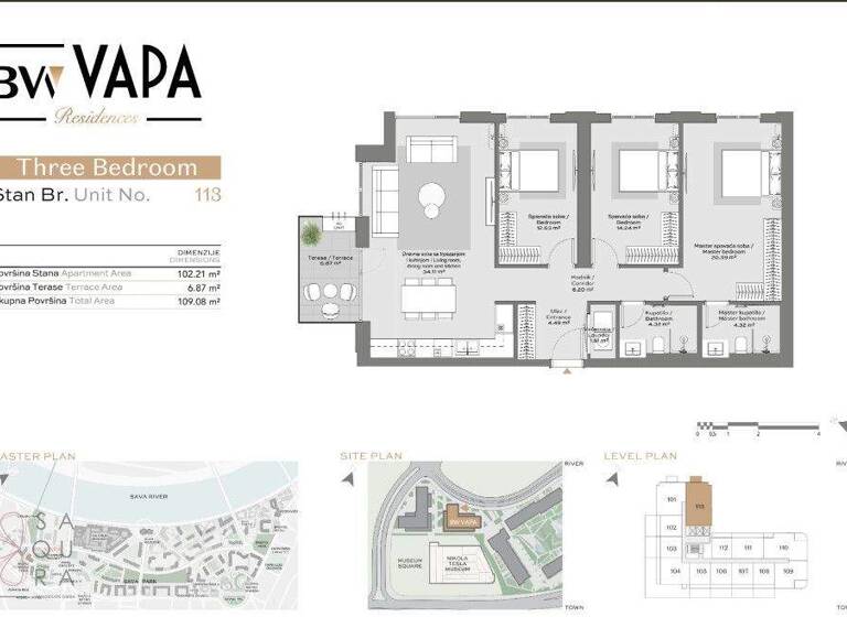 Wohnung zum Kauf - Erstbezug provisionsfrei 384.888 € 4 Zimmer 102,2 m² 1. Geschoss Belgrad Waterfront 11000