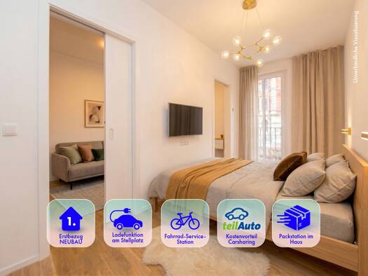 WG-Zimmer zur Miete - Erstbezug 563 € 2 Zimmer 48,2 m² 1. Geschoss frei ab 01.09.2026 Straße der Nationen 82 Zentrum Chemnitz 09111