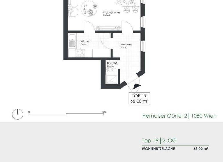 Wohnung zum Kauf 399.000 € 2 Zimmer 65 m² 2. Geschoss Hernalser Gürtel 2 Wien 1080
