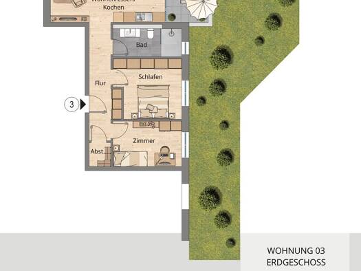 Wohnung zum Kauf - Neubau provisionsfrei 314.900 € 3 Zimmer 72,8 m² EG Rothenburger Str. 23 Creglingen 97993